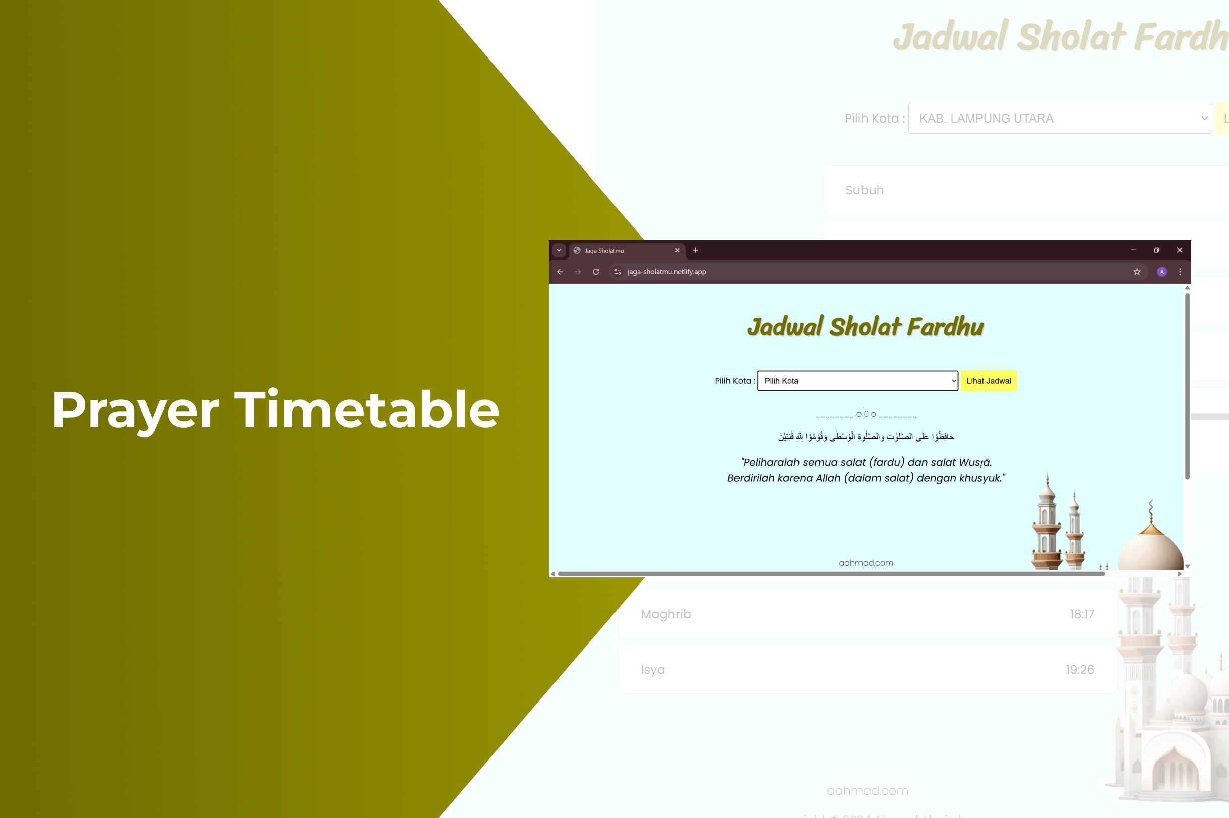 Prayer Timetable Website